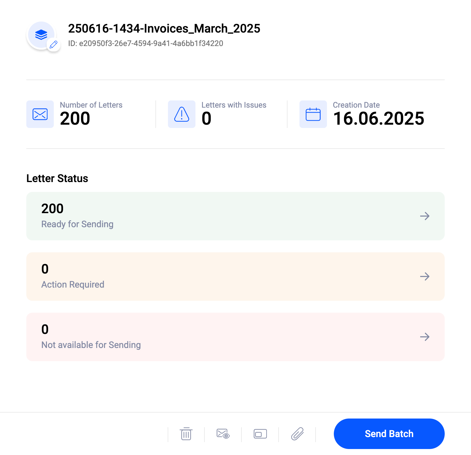 Batch processing Pingen WebApp