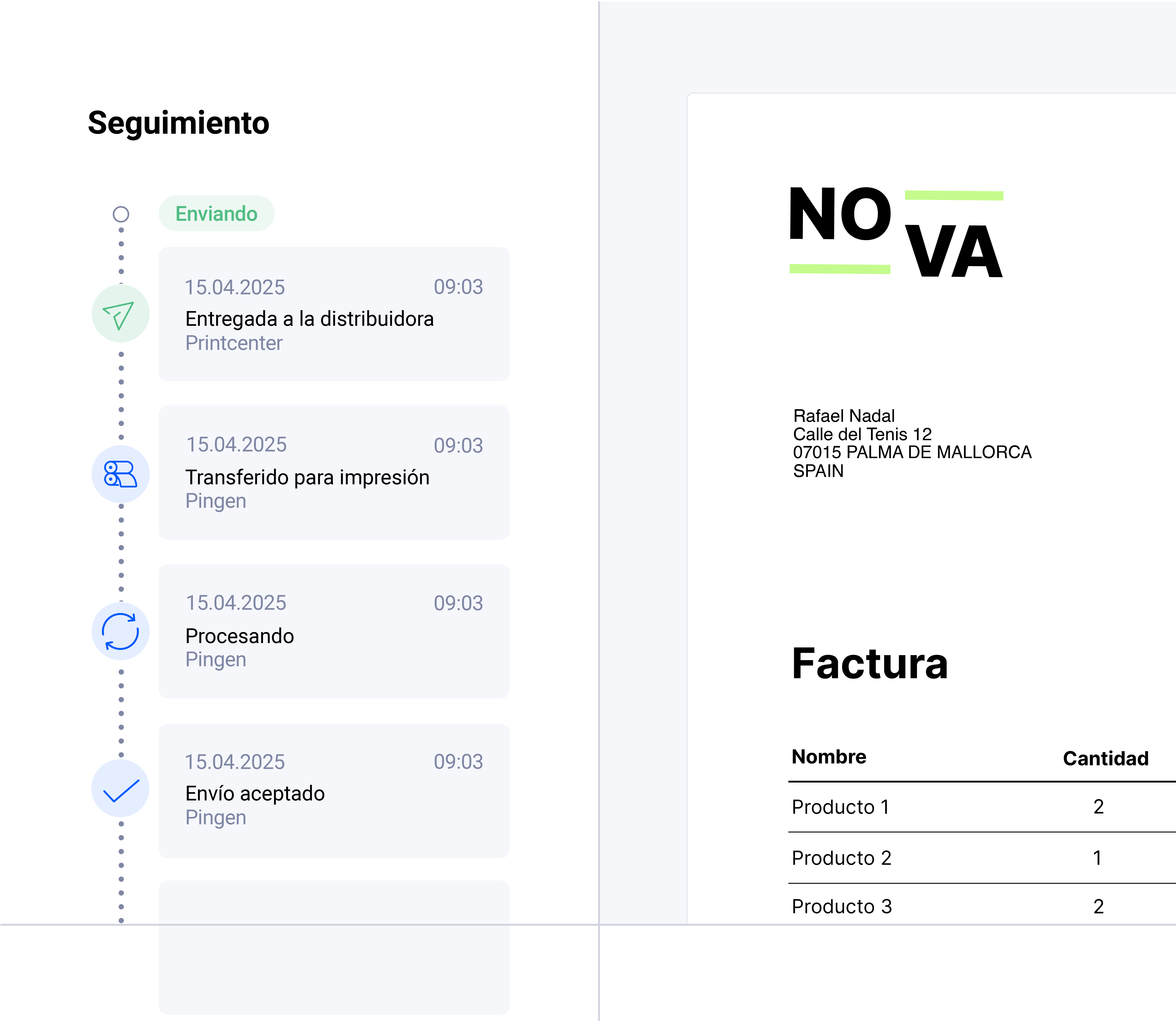 Seguimiento aplicación web de Pingen