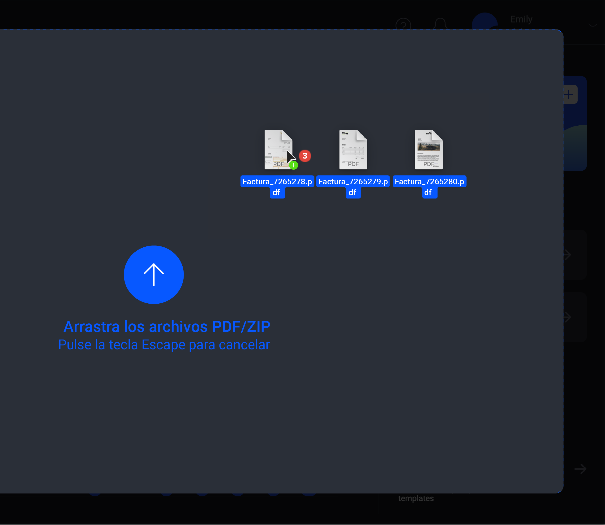 Arrastrar y soltar documentos PDF