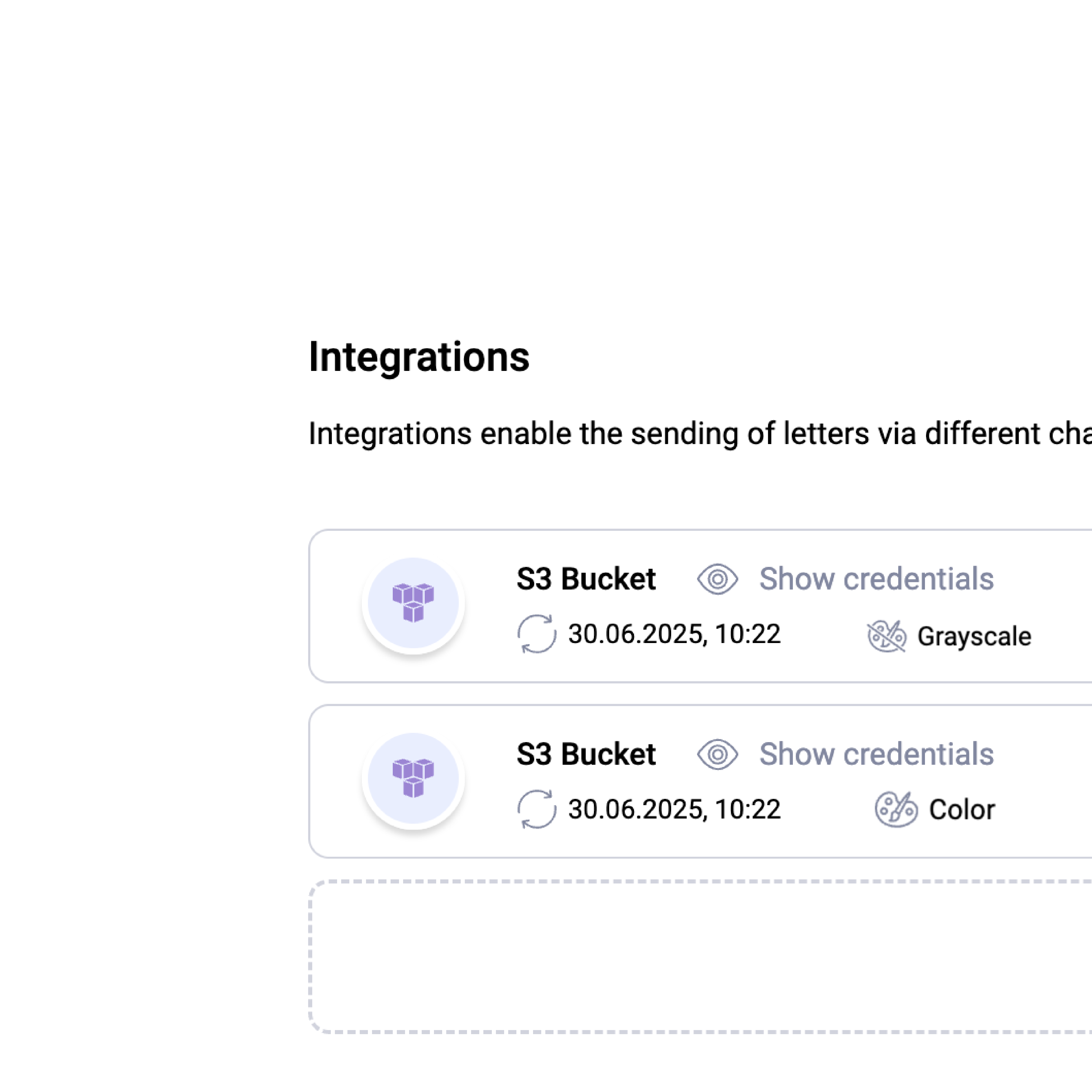 S3 integration in Pingen WebApp