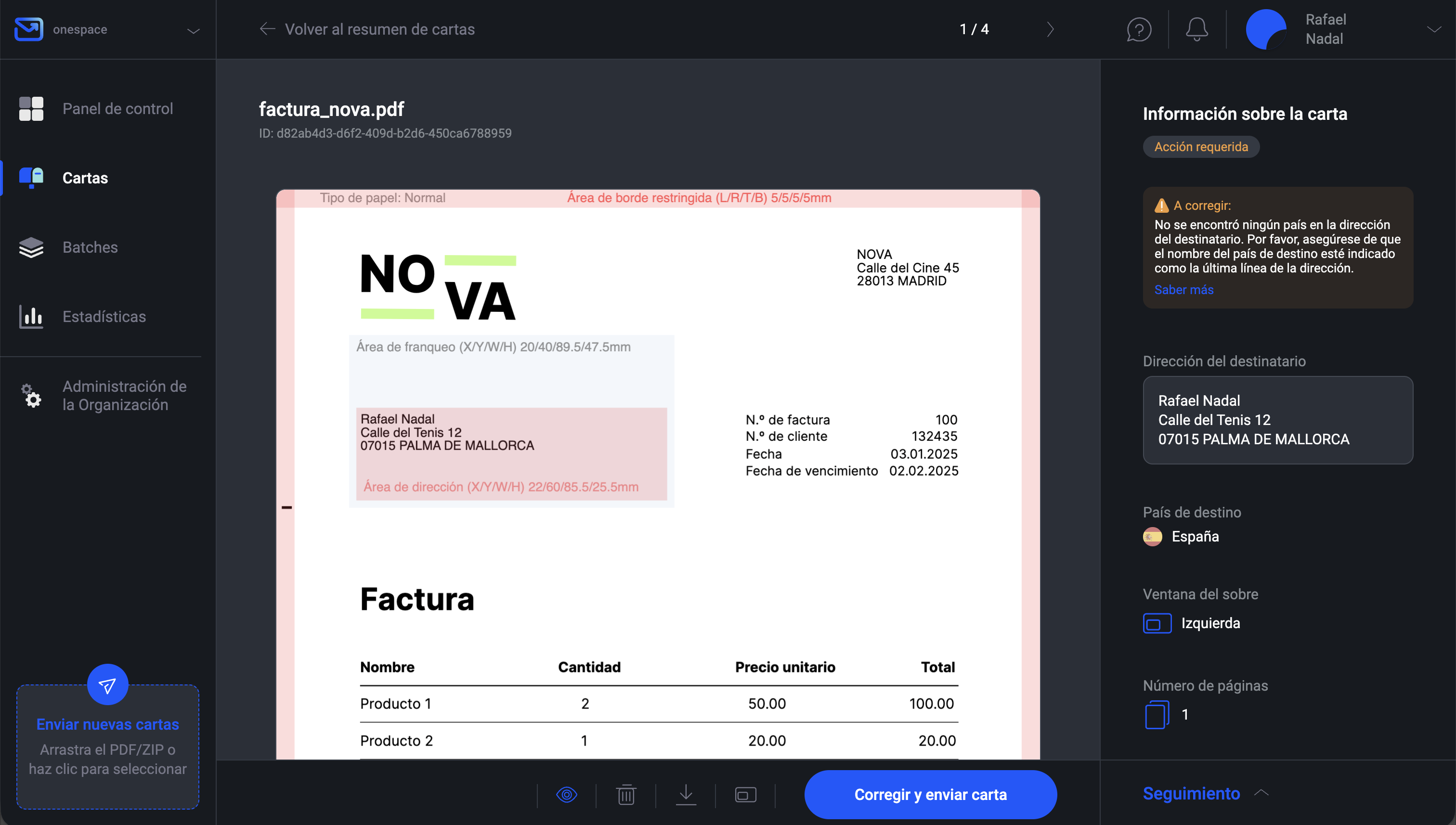 Pingen paned de control - validacion de documentos