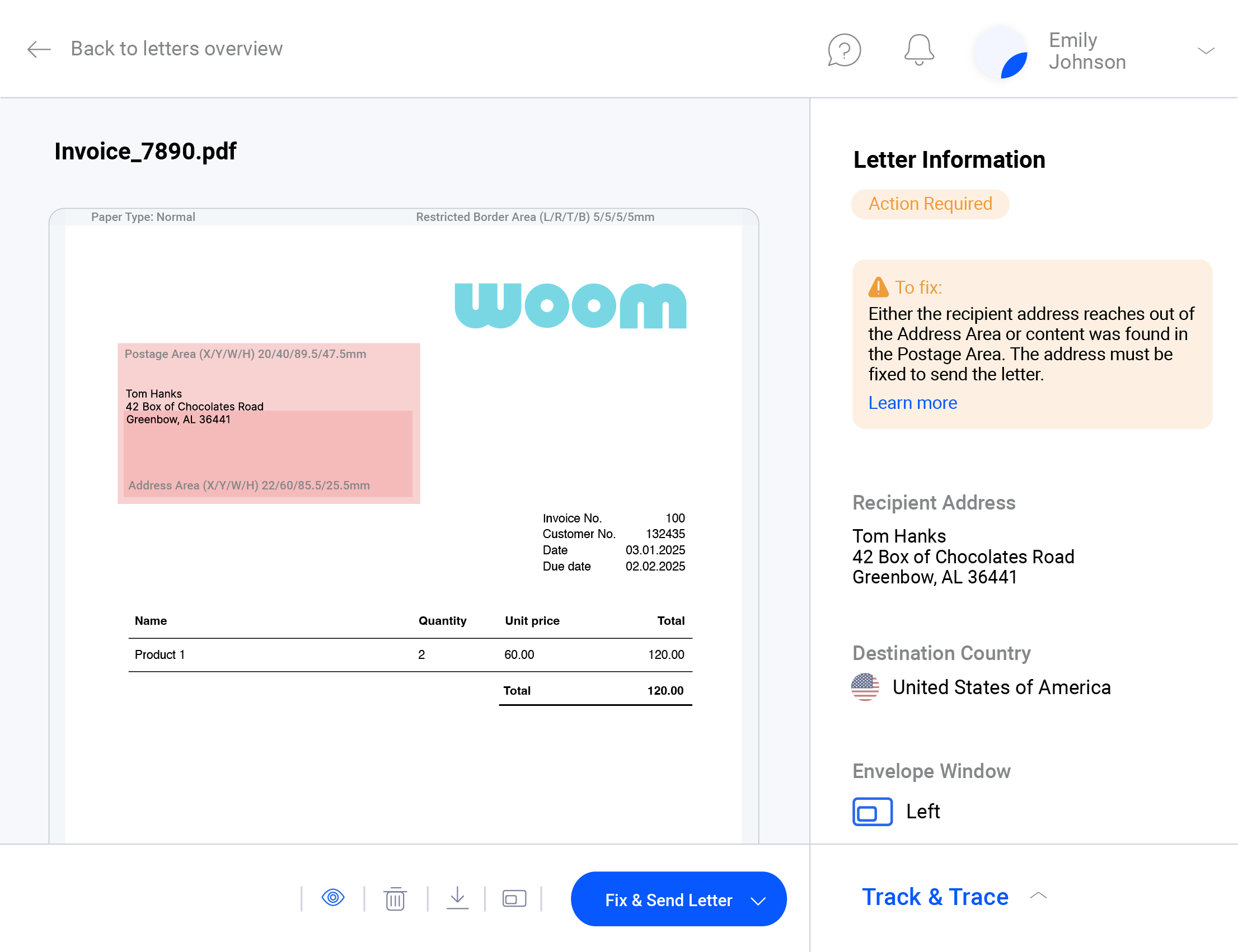 Pingen WebApp layout validation