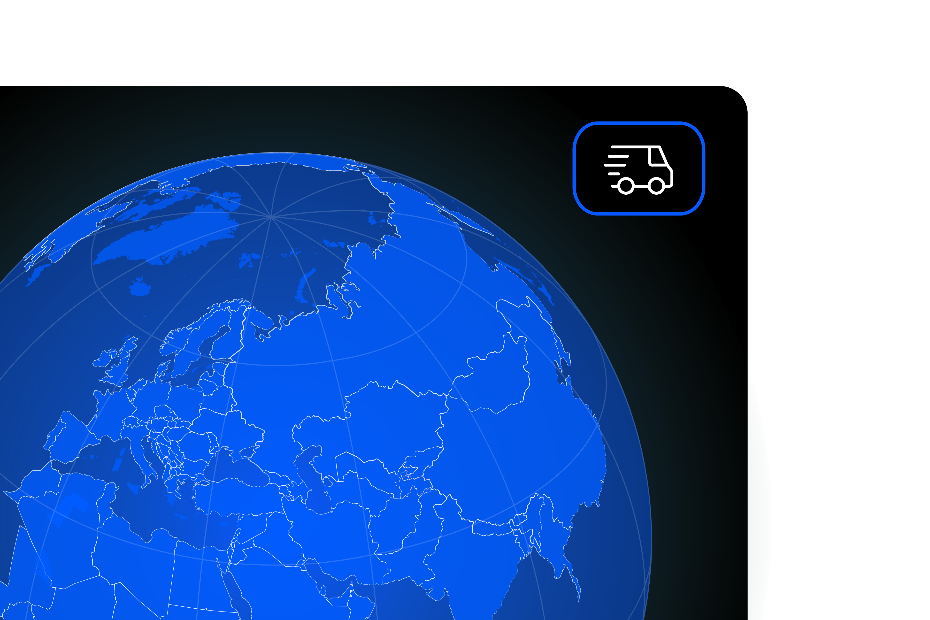 Globe illustration with delivery truck