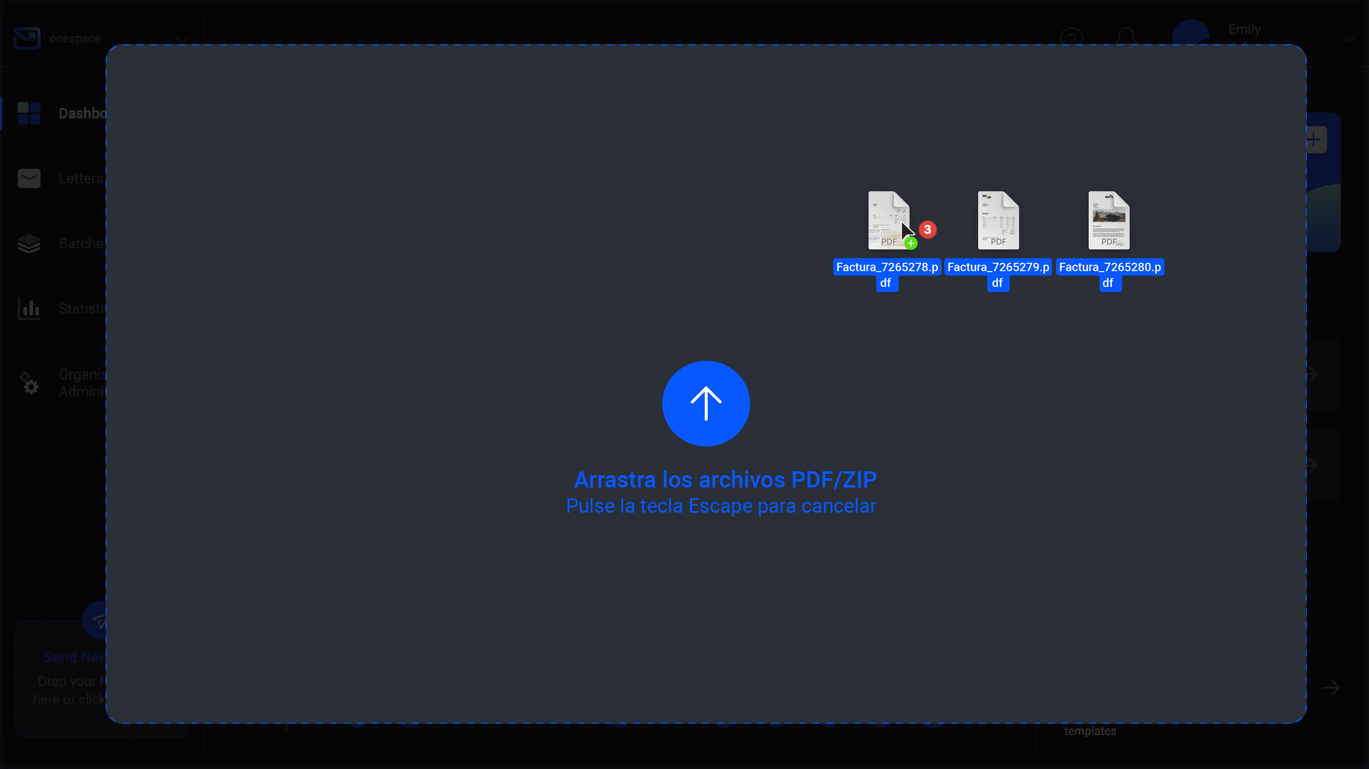 Arrastrar y soltar documentos PDF