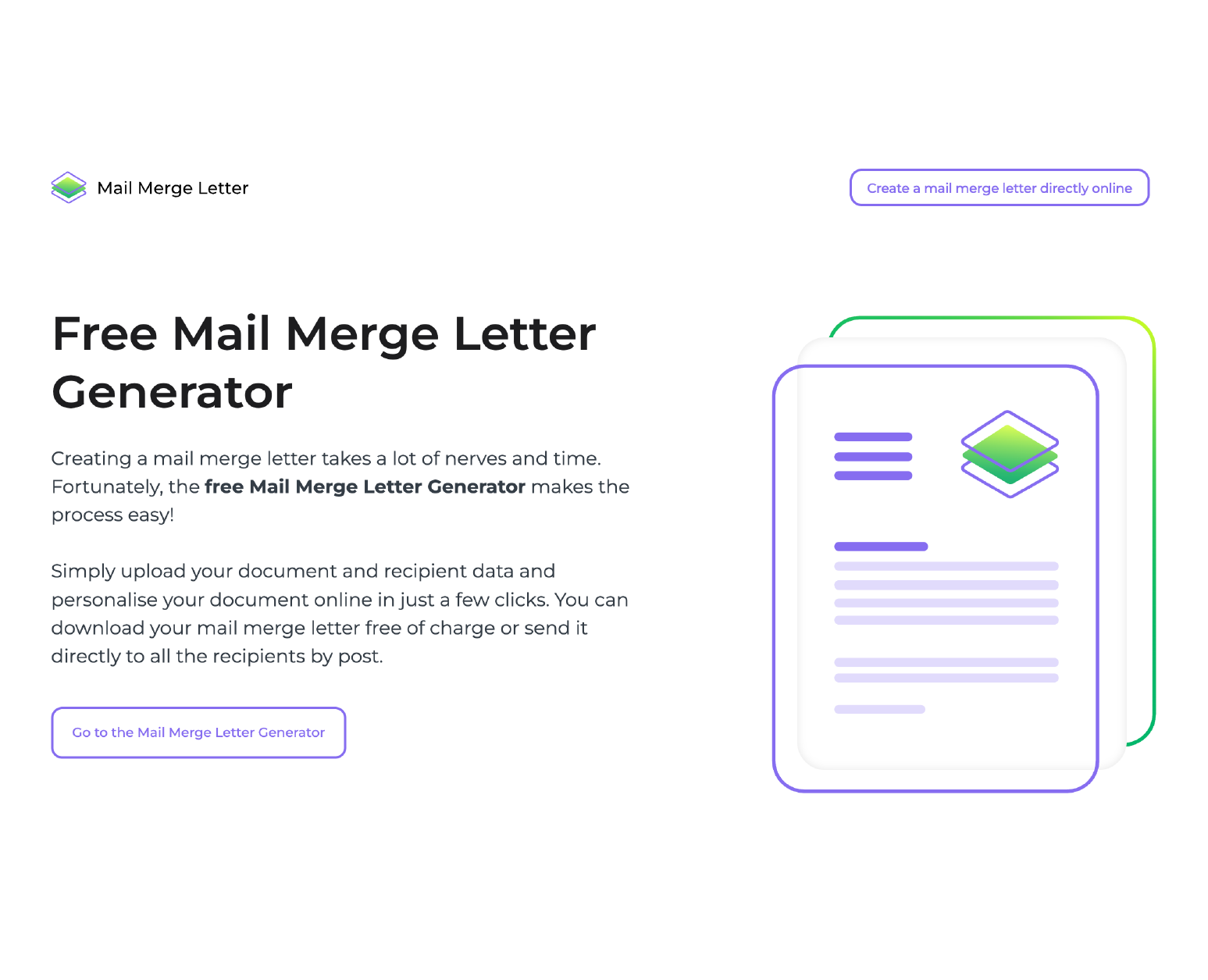 Free mail merge letter generator new website design